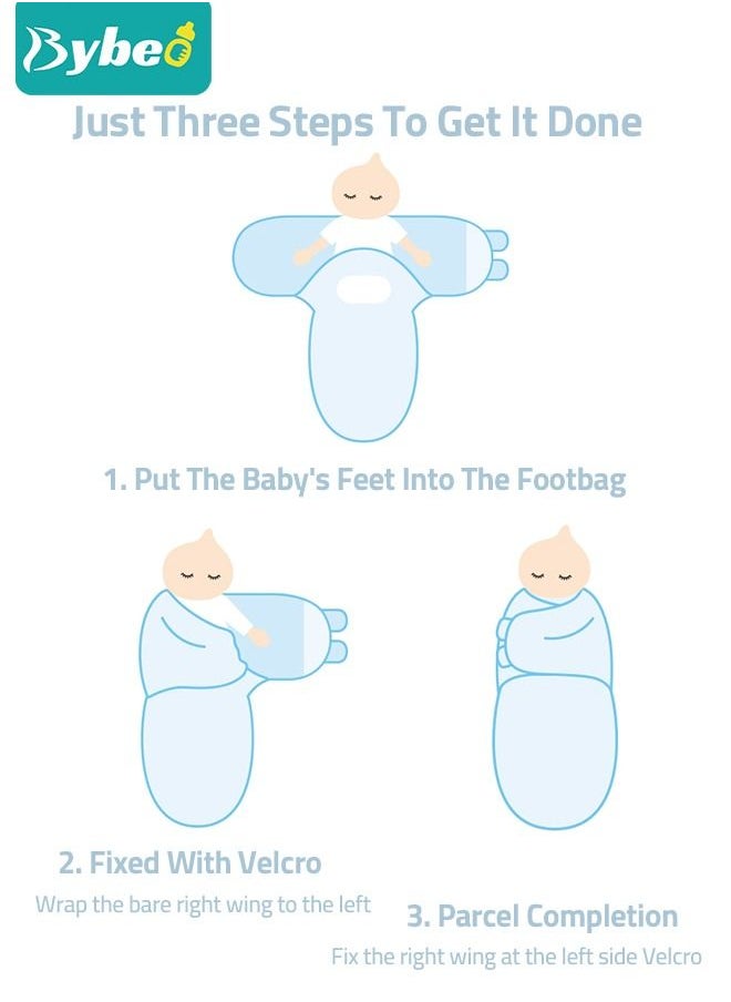 Bybeo - 6 PCS Baby Swaddle Blanket Wrap Cap Set Newborn Infant Sleep Sack With Caps 100% Breathable Cotton 0-6 Month - Image 1