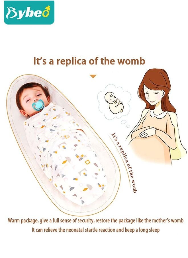 Bybeo - 6 PCS Baby Swaddle Blanket Wrap Cap Set Newborn Infant Sleep Sack With Caps 100% Breathable Cotton 0-6 Month - Image 1
