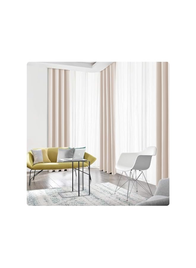 The Bros Blackout Curtains for Bedroom and Living Room - 2 Panels Set Thermal Insulated Room Darkening Curtains, Grommet Window Drapes (Light Pink, W 150 x H270cm, 2 Pieces) - Image 4