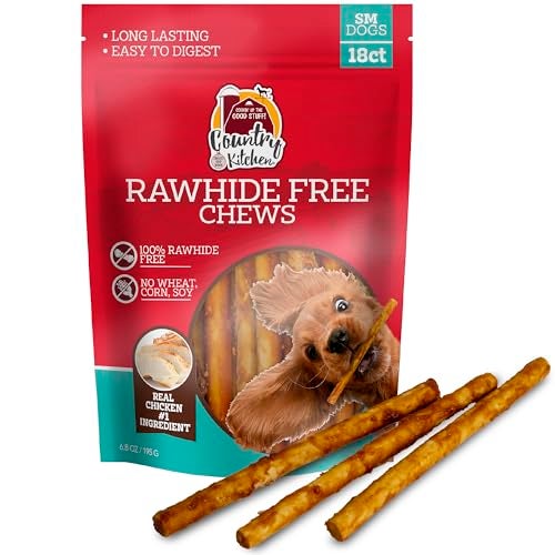 Country Kitchen Rawhide Free Chicken Dog Chews for Small Dogs Made with Real Chicken No Wheat Corn or Soy 18 Count - Image 1