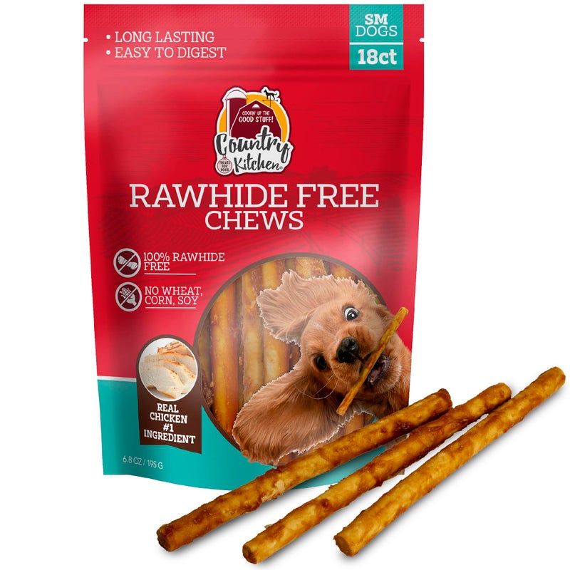 Country Kitchen Rawhide Free Chicken Dog Chews for Small Dogs Made with Real Chicken No Wheat Corn or Soy 18 Count - Image 2