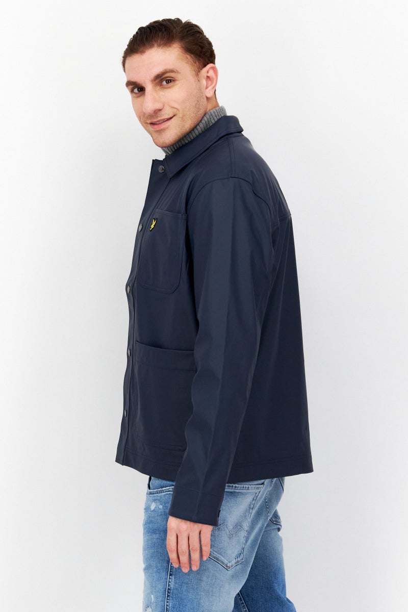 Lyle & Scott Men Embroidered Logo Long Sleeve Windbreaker Jacket, Navy  - Image 2