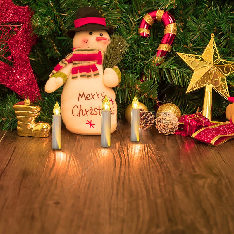 20 PCS Flameless Candles with Remote Control Realistic Warm White LED Candles Battery Powered Christmas Tree Flickering Taper Candle Lights with Clips for Wedding Party Decoration - Image 3