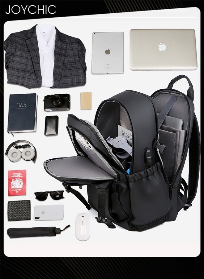 Business Anti Theft Slim Breathable Computer Backpack with USB Charging Port Water Resistant Travel Laptop Backpack College School  Bag  for Men  Women - Image 3