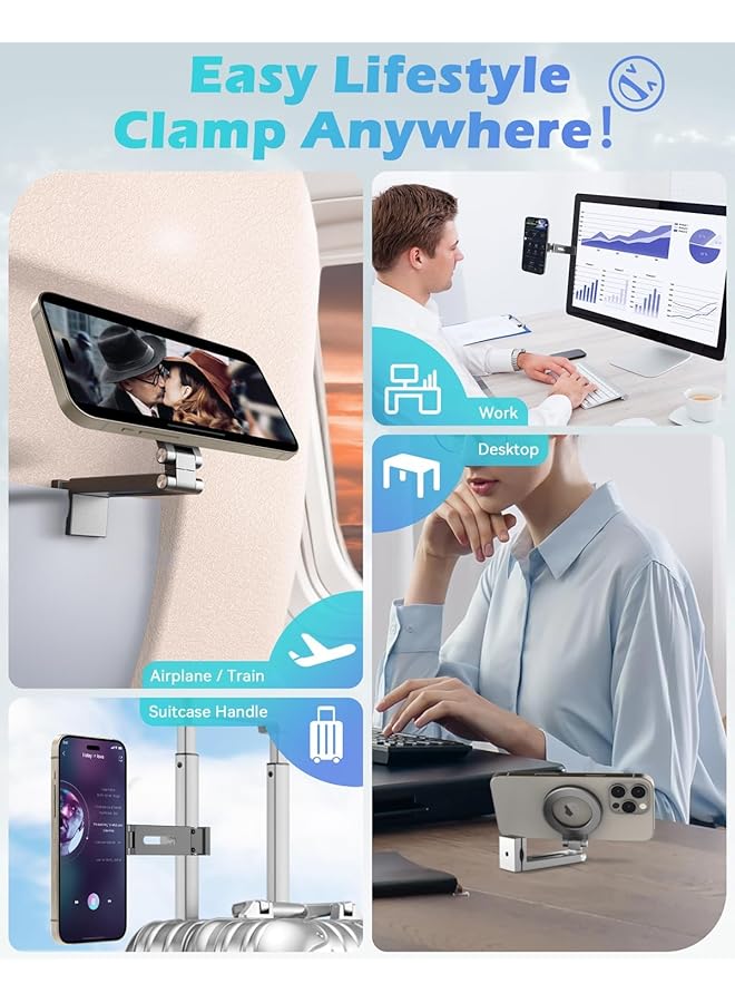 Excefore For Airplane Phone Holder Travel Essentials, Flexible Rotation, Airplane Travel Essentials For 15/14/13/12/,Galaxy S24/23 - Image 5