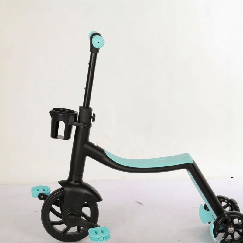Kids 3 Wheel Scooter, Pink and Black, Convertible Seat, Adjustable Handle, Suitable for Toddlers