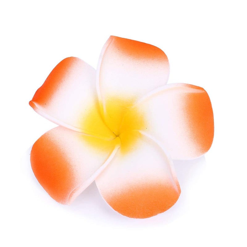 Pursuestar Pursuestar 100Pcs Orange Foam Hawaiian Frangipani Artificial Plumeria Flower Petals Cap Hair Hat Wreath Floral DIY Home Wedding Decoration 5cm  - Image 2