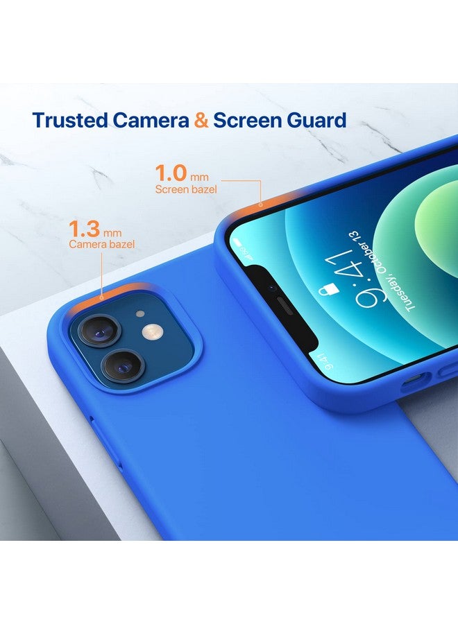 ميراكيس جراب Miracase متوافق مع iPhone 12 وiPhone 12 Pro، جراب من المطاط السائل من السيليكون لحماية الجسم بالكامل ضد الصدمات والسقوط لهاتف iPhone 12/12 Pro مقاس 6.1 بوصة (أزرق متوسطي) - Image 5