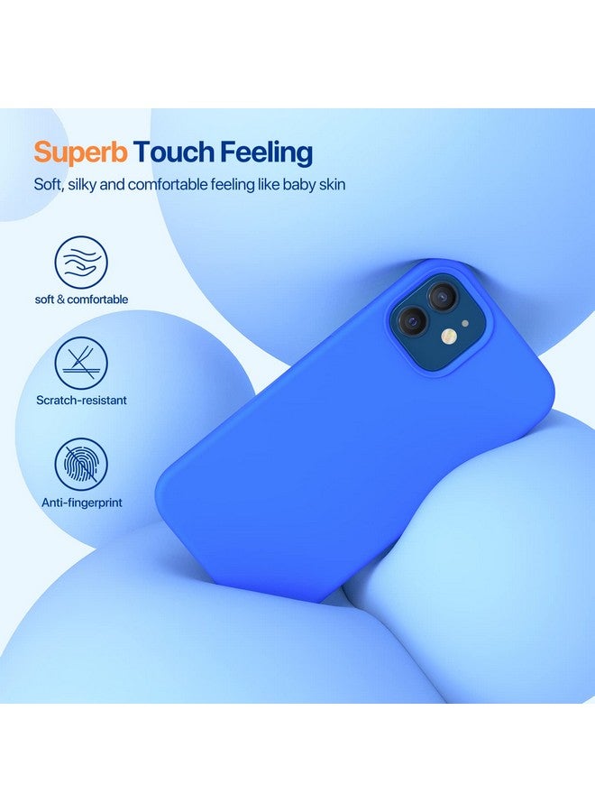 ميراكيس جراب Miracase متوافق مع iPhone 12 وiPhone 12 Pro، جراب من المطاط السائل من السيليكون لحماية الجسم بالكامل ضد الصدمات والسقوط لهاتف iPhone 12/12 Pro مقاس 6.1 بوصة (أزرق متوسطي) - Image 3