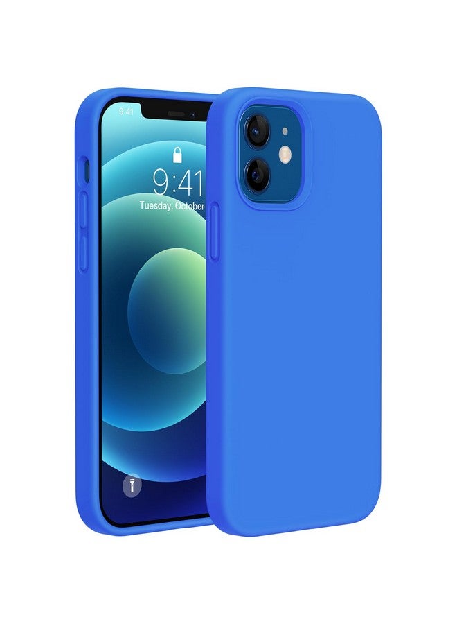 ميراكيس جراب Miracase متوافق مع iPhone 12 وiPhone 12 Pro، جراب من المطاط السائل من السيليكون لحماية الجسم بالكامل ضد الصدمات والسقوط لهاتف iPhone 12/12 Pro مقاس 6.1 بوصة (أزرق متوسطي) - Image 1