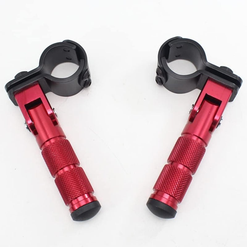 ZYTC Universal Motorcycle Folding Footrest Pedals (Red) - Image 1