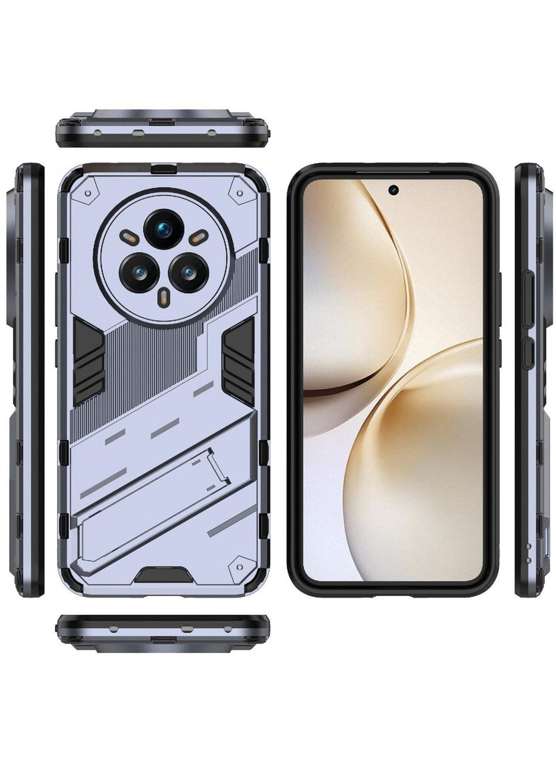 Phone Case Cover TPU+PC With stand in Back shock resistant compatible with Realme 14 Pro Plus( Grey ) - Image 3