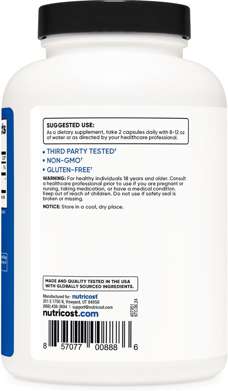 Nutricost HMB BetaHydroxy BetaMethylbutyrate 1000mg 240 Capsules  500mg Per Capsule 120 Servings  Gluten Free and NonGMO - Image 4