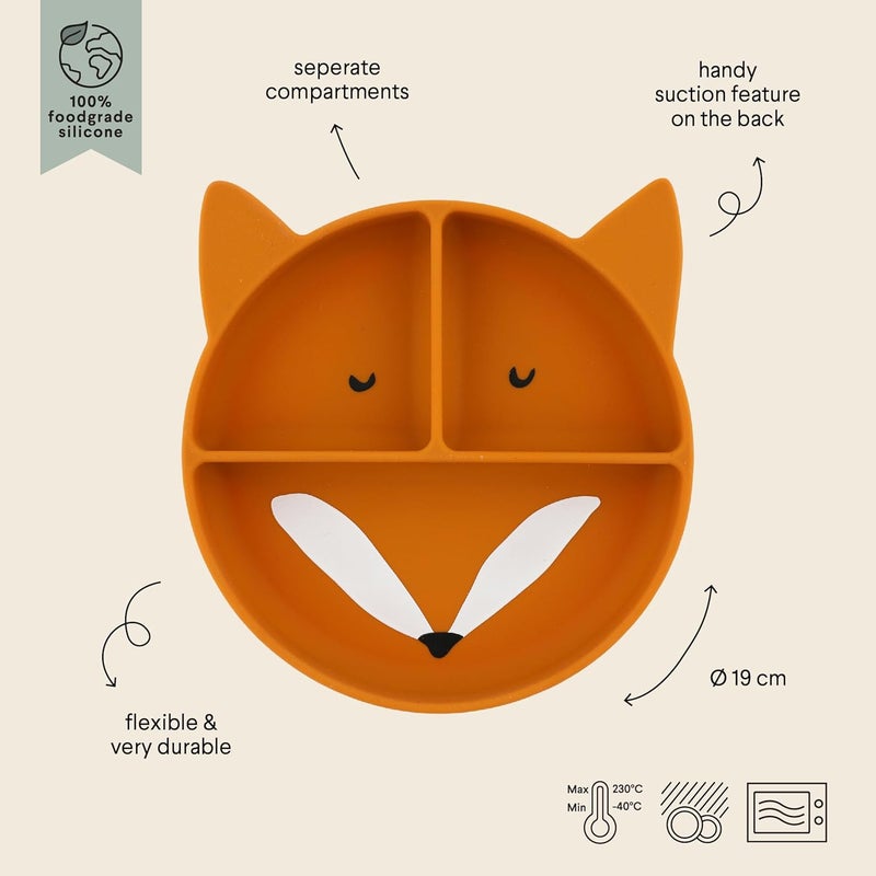 Trixie Silicone Plate with Suction Cup - Mr. Fox Design - Image 3