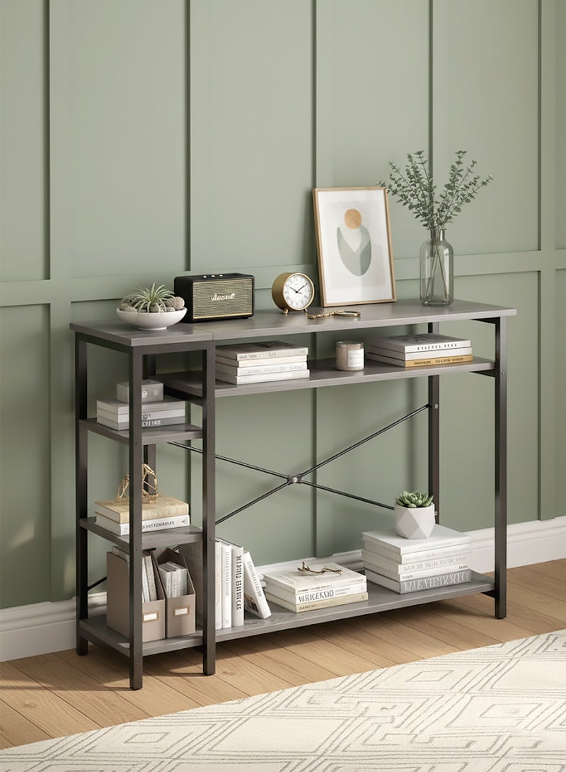 AGD Side Entrance Table with Open Storage Shelves, Console Table, and Behind the Sofa for the Living Room 130*35*90 cm - Image 4