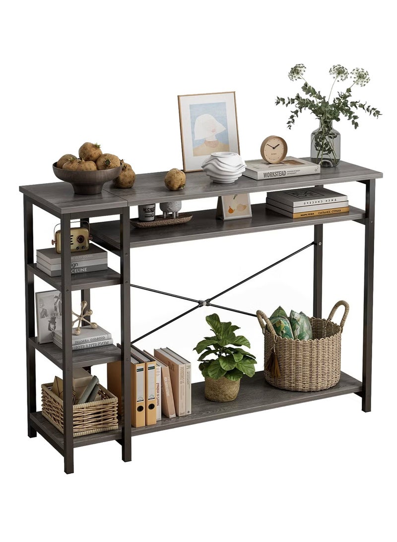 AGD Side Entrance Table with Open Storage Shelves, Console Table, and Behind the Sofa for the Living Room 130*35*90 cm - Image 3