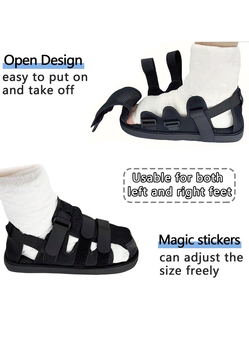 Excefore Post Op Shoe for Broken Foot, Adjustable Walking Boots Recovery Cast Shoe Covers, Universal for Both Left and Right Feet, Medical open-toe plaster shoes for Men or Women, M Size  - Image 2