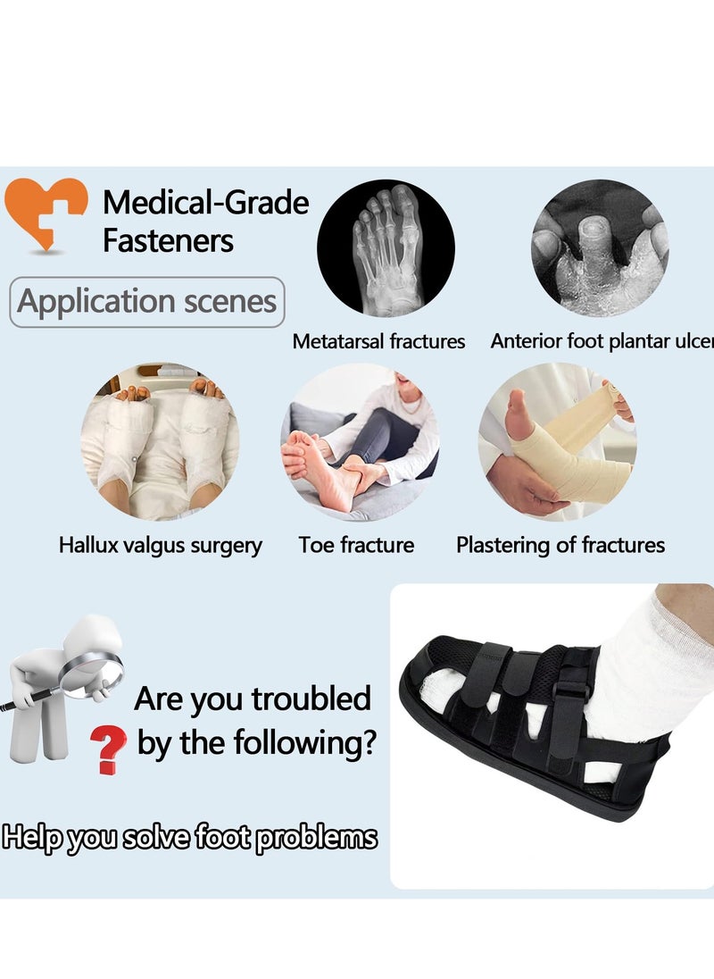 Excefore Post Op Shoe for Broken Foot, Adjustable Walking Boots Recovery Cast Shoe Covers, Universal for Both Left and Right Feet, Medical open-toe plaster shoes for Men or Women, M Size  - Image 3