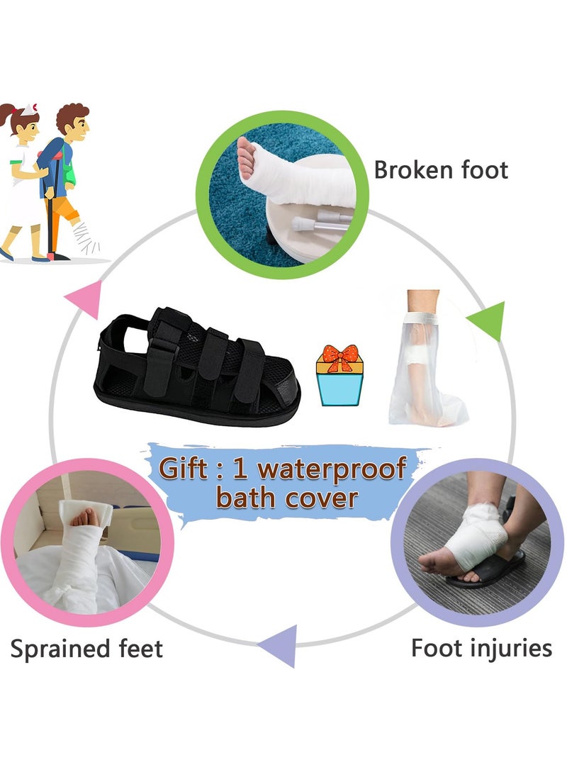 Excefore Post Op Shoe for Broken Foot, Adjustable Walking Boots Recovery Cast Shoe Covers, Universal for Both Left and Right Feet, Medical open-toe plaster shoes for Men or Women, M Size  - Image 5