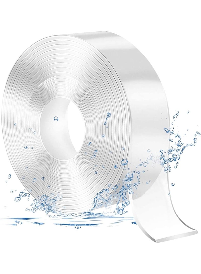 Double Sided Tape Heavy Duty, Nano Gel Washable Traceless Removable Mounting Tape, Clear Adhesive Sticky Tape Reuse Washable Waterproof Tape 20mm x 3M - Image 1