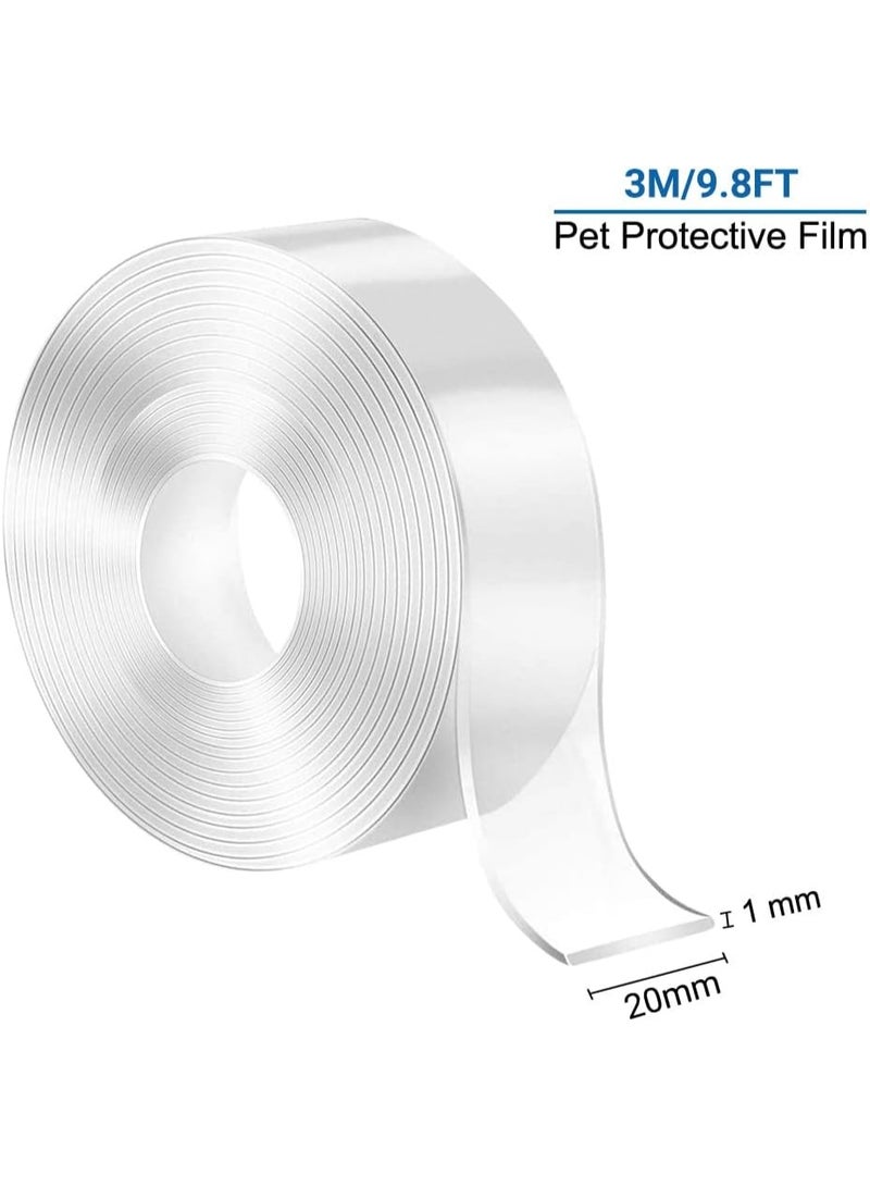 Double Sided Tape Heavy Duty, Nano Gel Washable Traceless Removable Mounting Tape, Clear Adhesive Sticky Tape Reuse Washable Waterproof Tape 20mm x 3M - Image 2