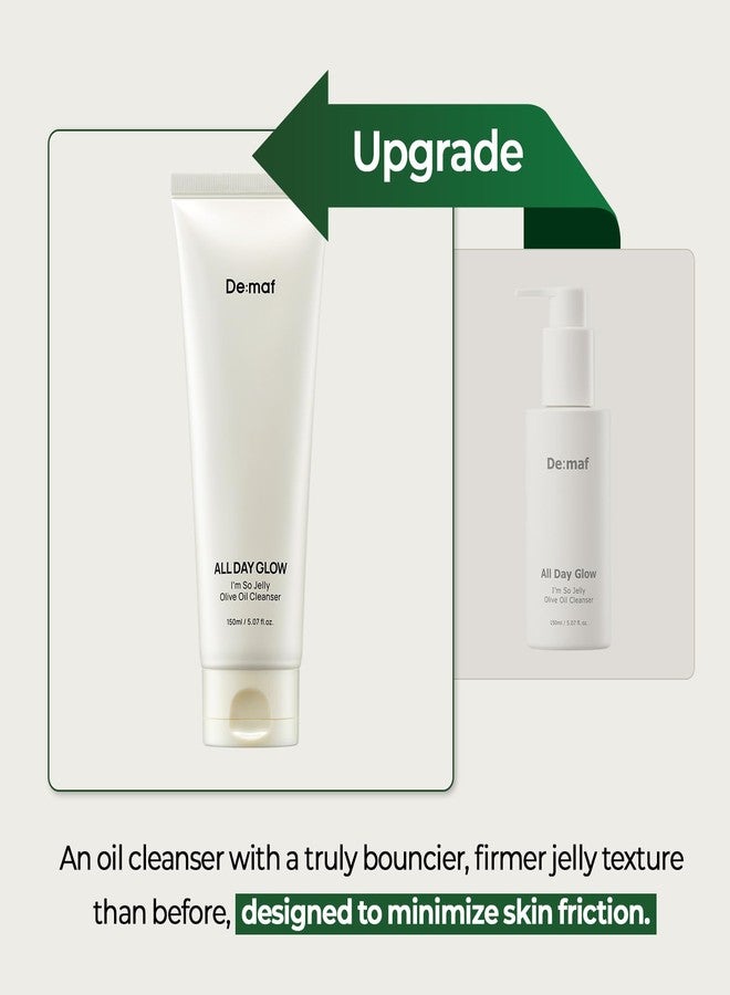De:maf All Day Glow I'm So Jelly Olive Oil Cleanser(Tube, 76.8% Olive Oil, Jelly-like Makeup Remover for Pore Cleanse, Suitable for Sensitive Skin, Korean Skincare (150ml, 5.07, Fl Oz - Image 2