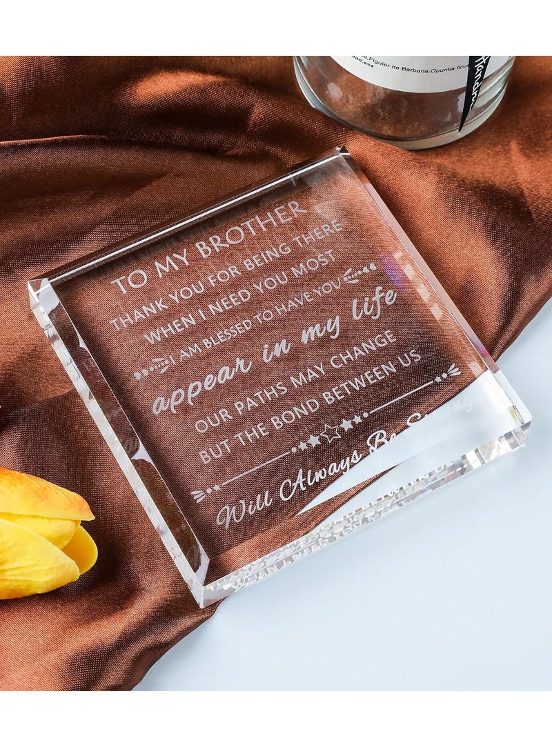 RARELY Gifts for Brother Crystal Sign - to My Brother Birthday Gifts Ideas from Sister or Brother Unique - Laser Engraved Best Gifts for Brother Adult on Graduation Wedding  - Image 4