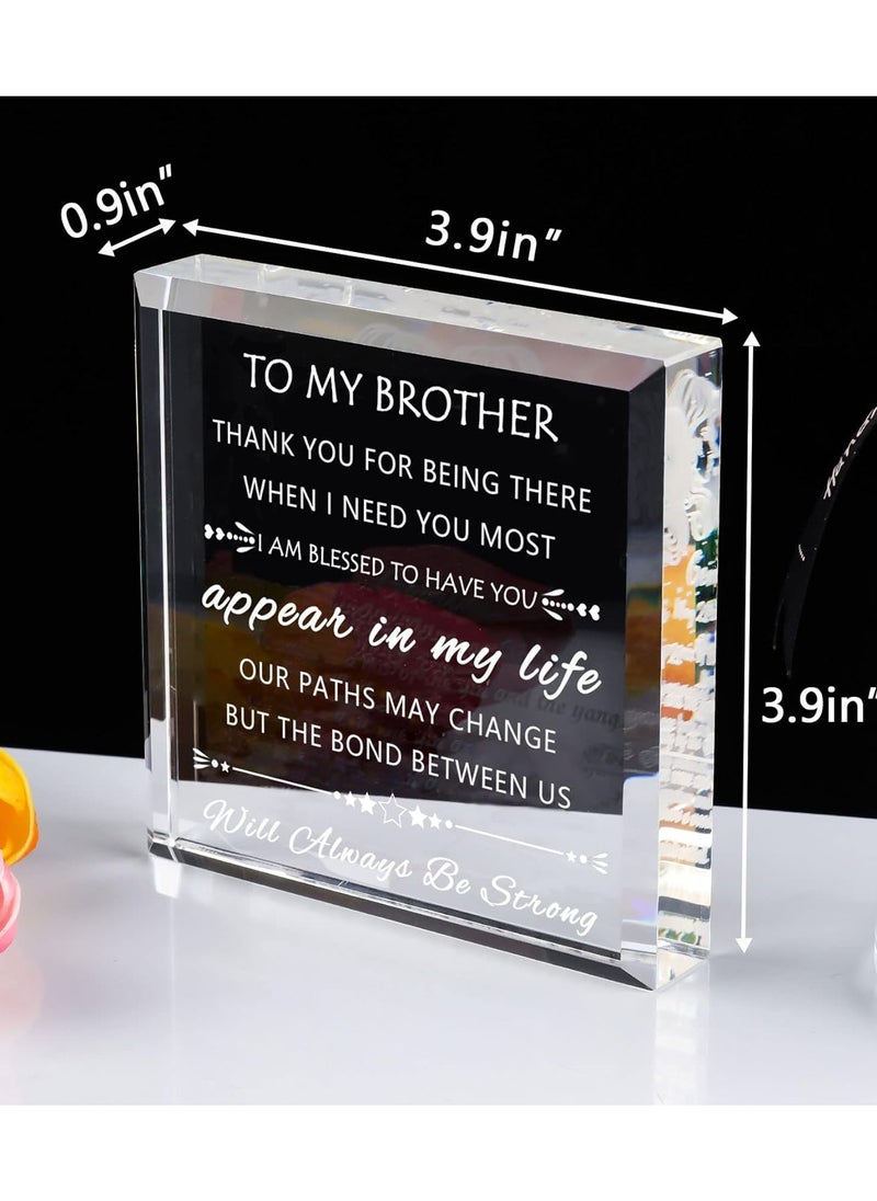 RARELY Gifts for Brother Crystal Sign - to My Brother Birthday Gifts Ideas from Sister or Brother Unique - Laser Engraved Best Gifts for Brother Adult on Graduation Wedding  - Image 2