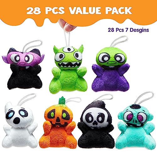 JOYIN 28 PCS Halloween Mini Plush Toy Assortment with 7 Characters Mini Halloween Plush Toy Bulk for Kids Trick or Treating Classroom Party Favors Supplies Prizes Goodie Bag Stuffers Fillers - Image 5