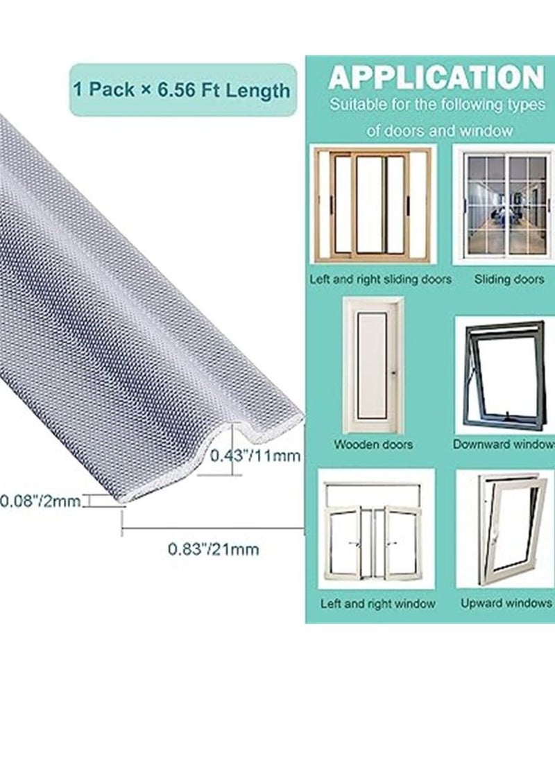Generic - Draft Stopper Sweep, Door Weatherproofing Stripping, Window Seal Strip Self-adhisive Soundproof Seal Strip Cuttable Window Weather Stripping, Length 2M/78.7'' - Grey - Image 1