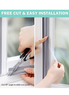 Generic Draft Stopper Sweep, Door Weatherproofing Stripping, Window Seal Strip Self-adhisive Soundproof Seal Strip Cuttable Window Weather Stripping, Length 2M/78.7'' - Grey  - Image 2