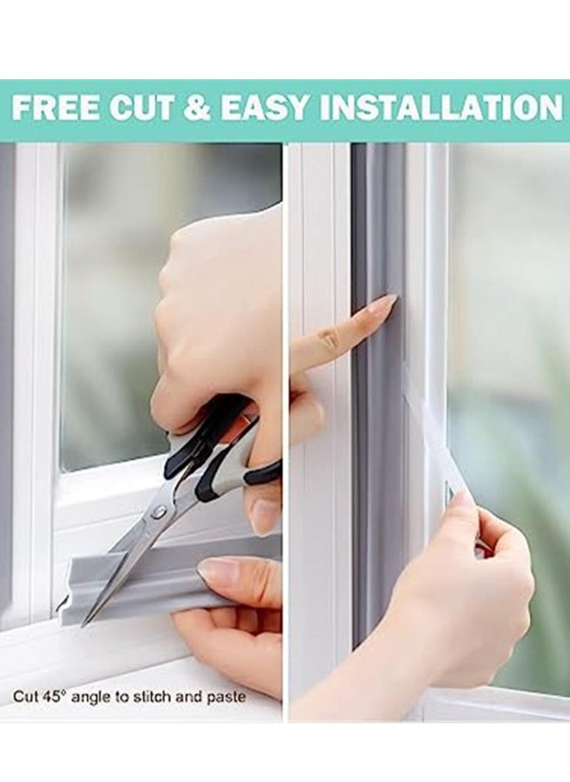 Generic - Draft Stopper Sweep, Door Weatherproofing Stripping, Window Seal Strip Self-adhisive Soundproof Seal Strip Cuttable Window Weather Stripping, Length 2M/78.7'' - Grey - Image 1