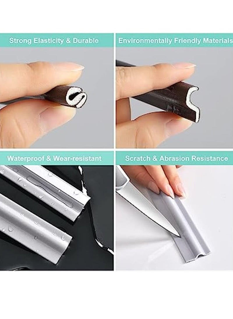 Generic - Draft Stopper Sweep, Door Weatherproofing Stripping, Window Seal Strip Self-adhisive Soundproof Seal Strip Cuttable Window Weather Stripping, Length 2M/78.7'' - Grey - Image 1
