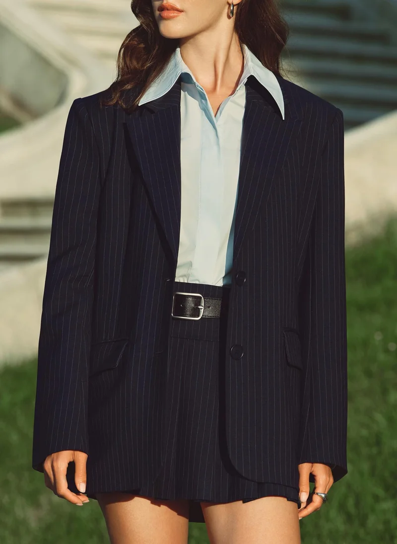 Lichi Single-breasted pinstripe jacket