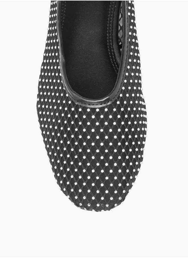 سيليست Womens Textured Slip-On Ballerina Shoes