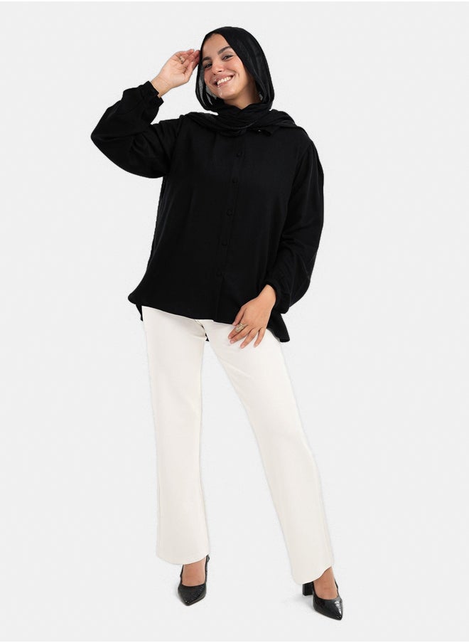 Clue - Long Puffy Sleeves Blouse - Image 1
