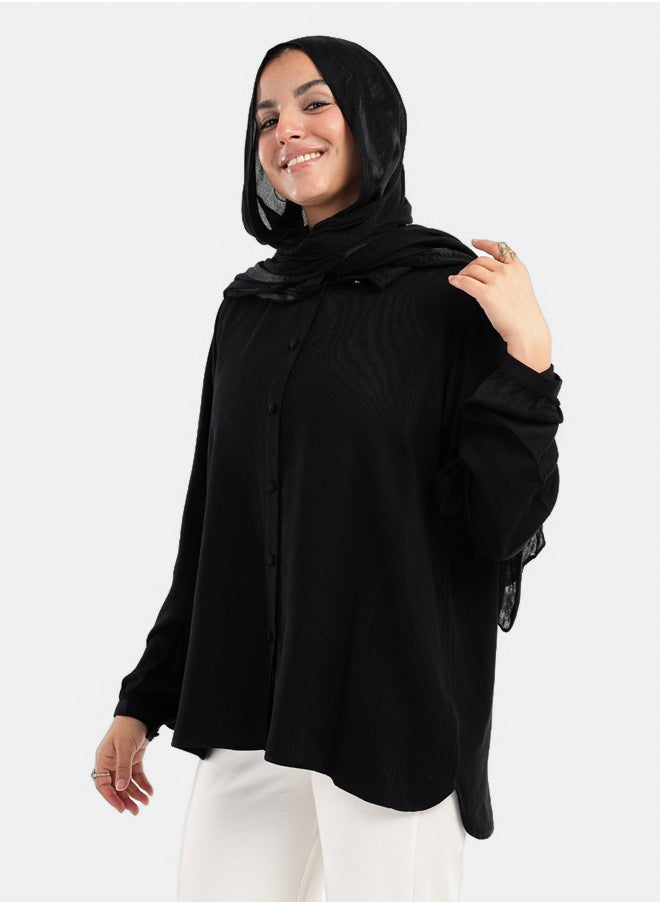 Clue - Long Puffy Sleeves Blouse - Image 1