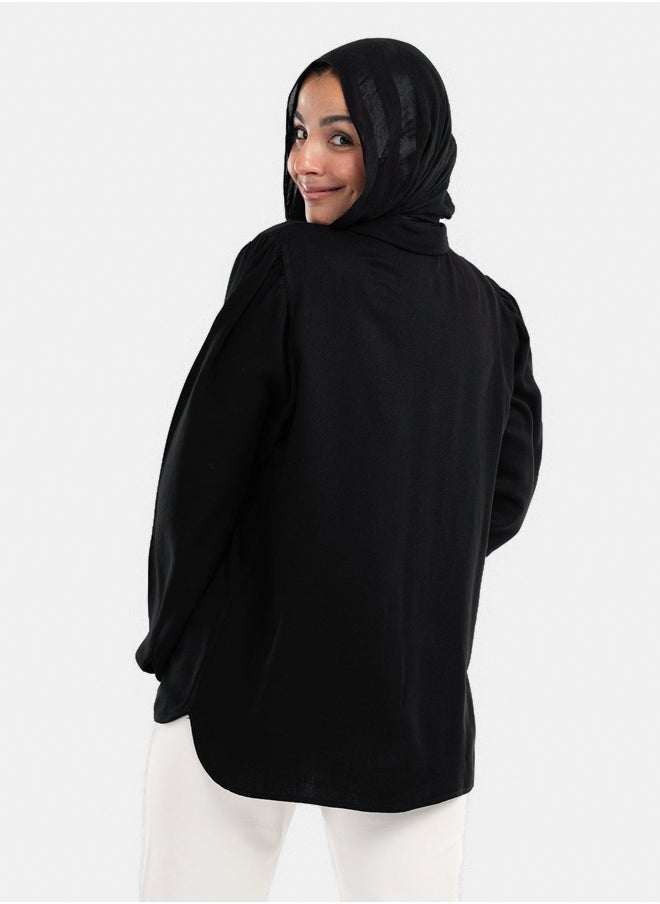 Clue - Long Puffy Sleeves Blouse - Image 1