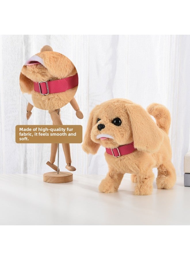 Simulation Stall Toy Sound Electric Dog Plush Big Teddy Puppy Walking Will Nod And Shake Tail Children-Color:Simulation Sound Golden Retriever Powder  - Image 5