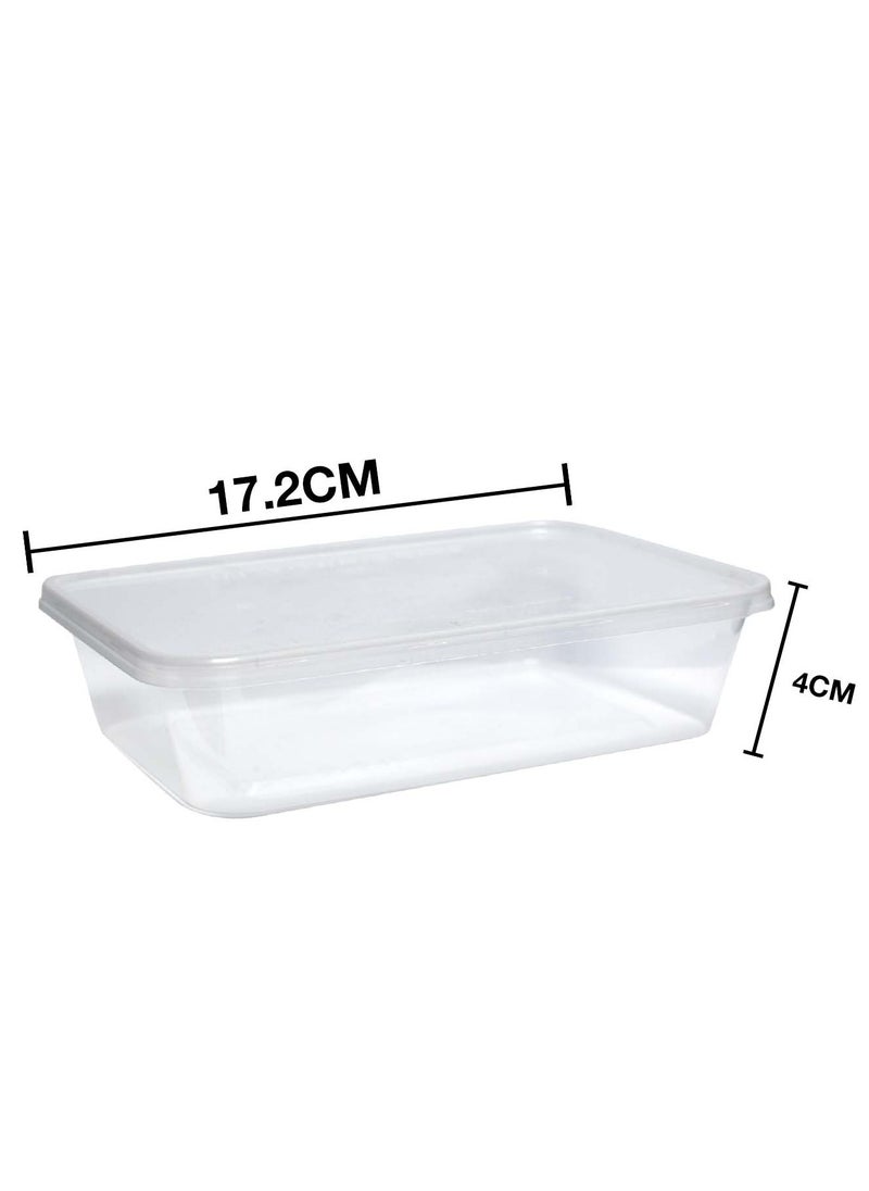 500ml Disposable Microwave Containers with Airtight Lids - BPA-Free, Leakproof, Stackable (Pack of 5)
