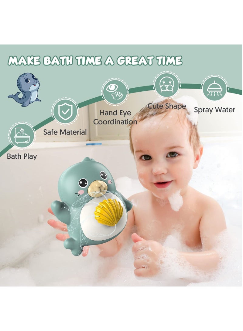 واي آند دي Baby Bath Toys, for 1 2 3 Year Old Boys Girls, Waterproof Water Spray Swimming Pool Toy, Tub Toys Toddler Bathroom Shower 0-6 12 Months Bathtime Gift , Cute Seal - Image 3