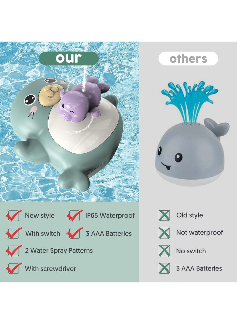 واي آند دي Baby Bath Toys, for 1 2 3 Year Old Boys Girls, Waterproof Water Spray Swimming Pool Toy, Tub Toys Toddler Bathroom Shower 0-6 12 Months Bathtime Gift , Cute Seal - Image 4