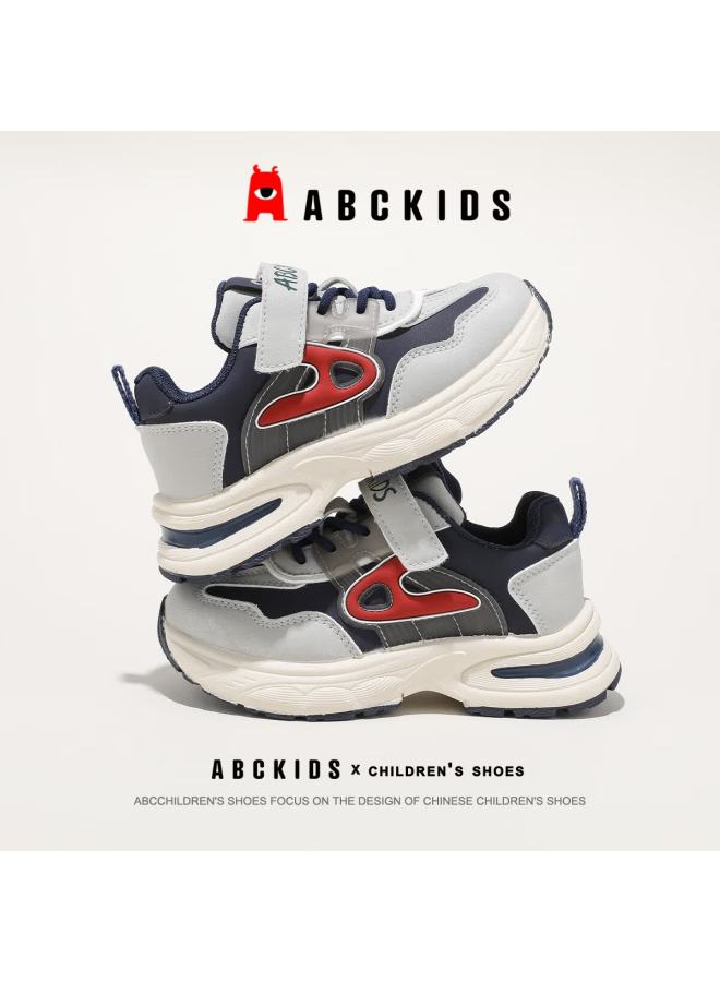 Abc Kids Kids Running Shoes Four Seasons Leather Thick Sole Boys Casual Shoes Sy533603666py Blue Red Size 30 - Image 2
