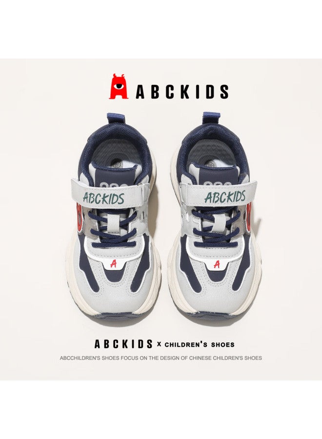 Abc Kids Kids Running Shoes Four Seasons Leather Thick Sole Boys Casual Shoes Sy533603666py Blue Red Size 30 - Image 3