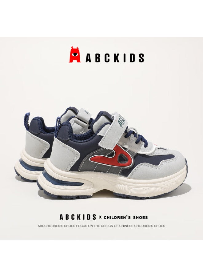 Abc Kids Kids Running Shoes Four Seasons Leather Thick Sole Boys Casual Shoes Sy533603666py Blue Red Size 30 - Image 5