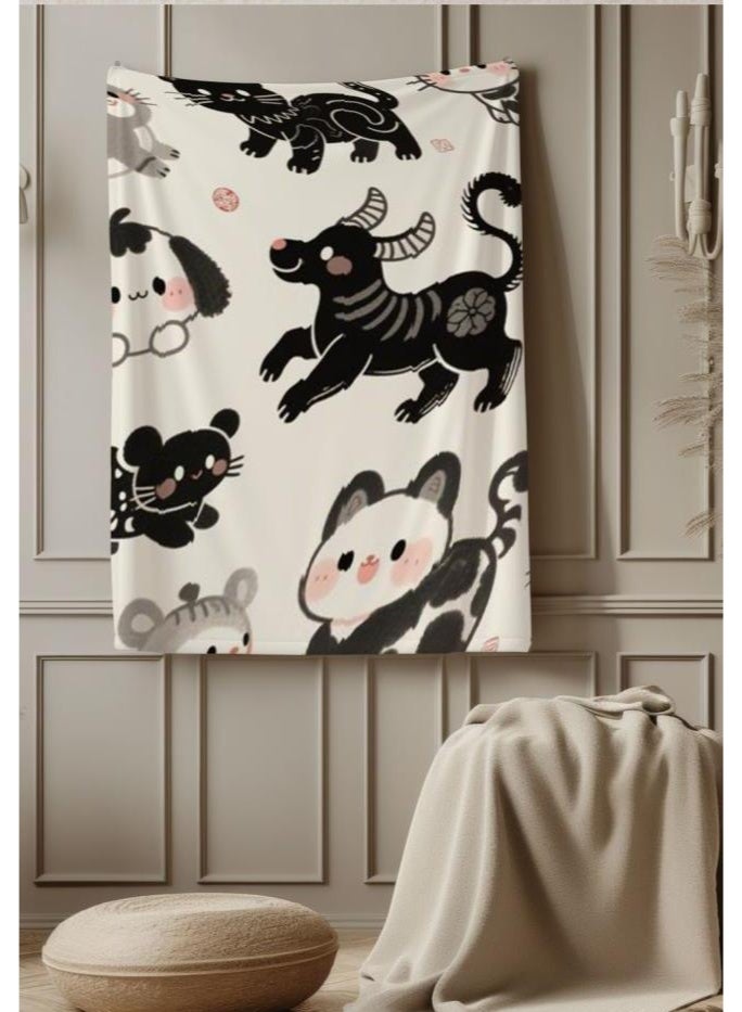 عام بطانية رقيقة من الفانيلا الكرتونية للأطفال والرضع (دافئة ومريحة، ومناسبة للنوم والألعاب) 70 سم * 100 سم - Image 2