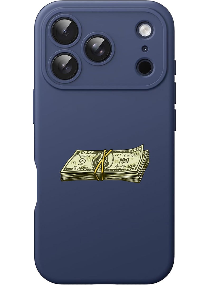 Theodor Protective Slim Fit Case Liquid Silicone Cover with Full Body Protection Anti-Scratch Shockproof Case For Apple iPhone 17 Pro (Blue) Vintage Cash - Image 1