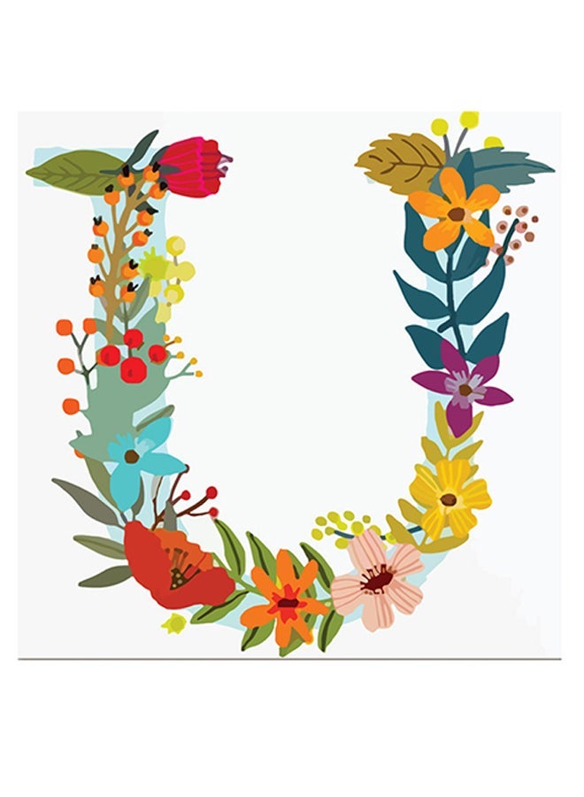 RYN Alphabet U Themed Wall Art Red/Blue/Yellow 30x30cm - Image 1