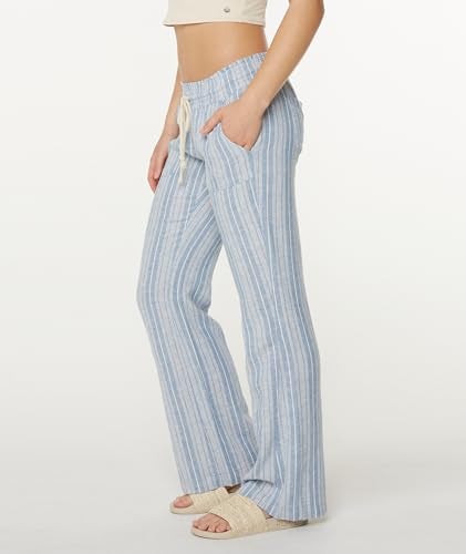 Roxy Womens Oceanside Pant, Linen, Pockets Comfortable Breathable Summer Beach Cover Up Elastic Drawstring Waist, Riviera, Large - Image 3