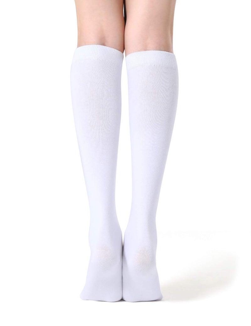 FITRELL 4 Pack Women's Knee High Socks Outdoor Sports Athletic Socks Casual Tube, White - Image 5